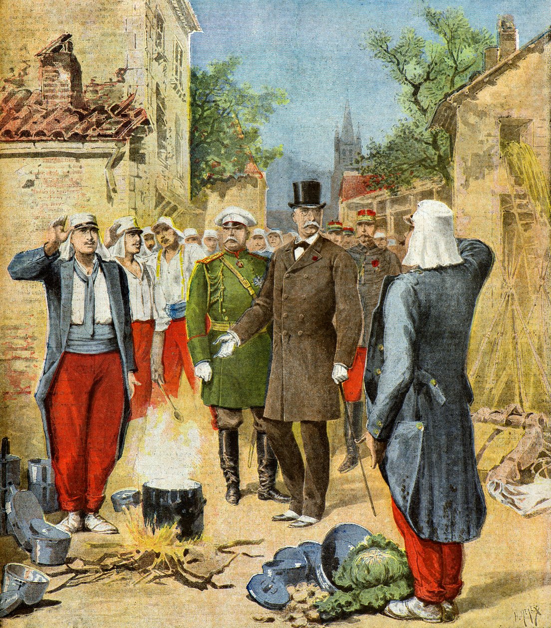 Félix Faure nas grandes manobras, 1895 (Ilustração) de Henri Meyer