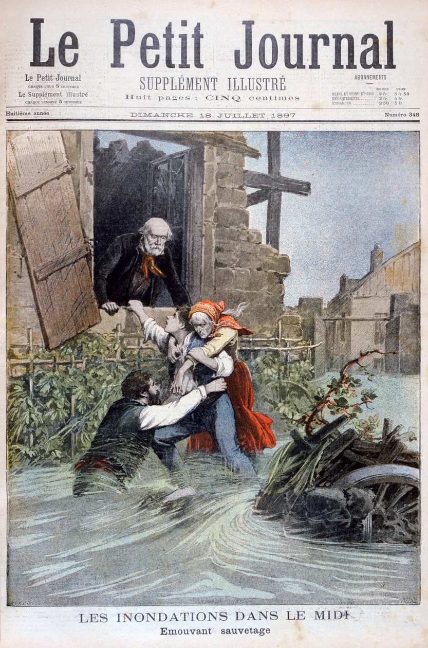 Inundações no Midi, sul da França, 1897 de Henri Meyer
