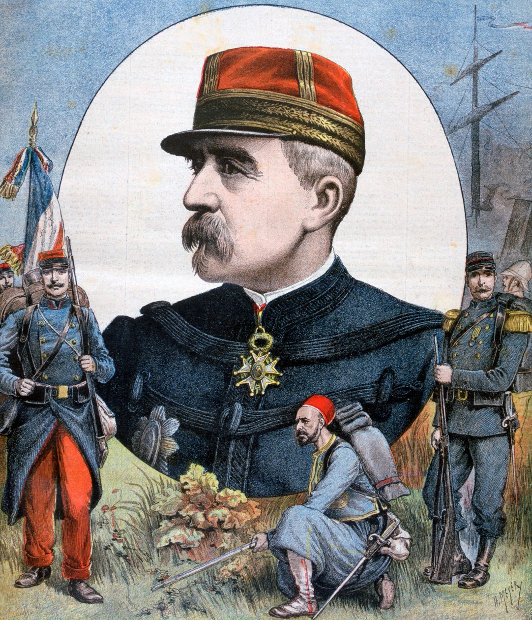 General Jacques Duchesne, comandante da força expedicionária francesa de Madagascar, 1894 de Henri Meyer