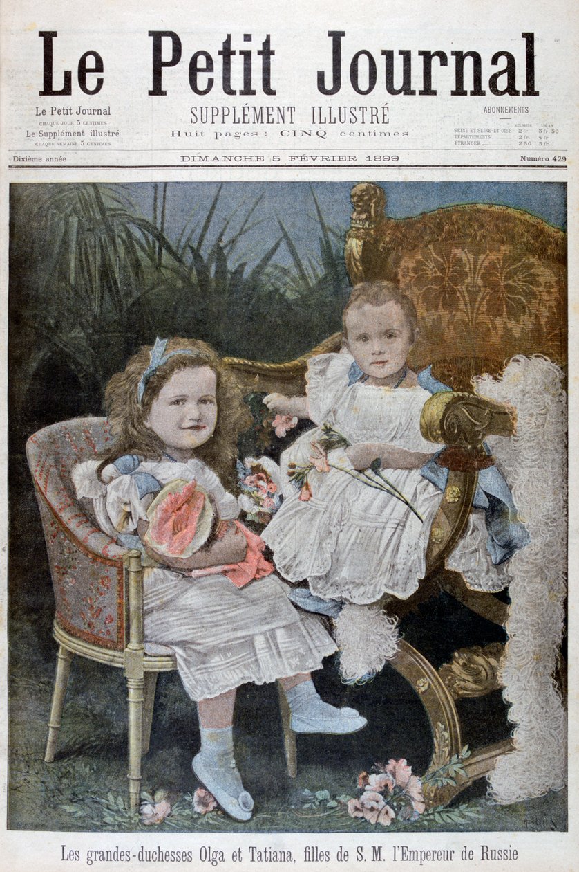 Grã-duquesa Olga e Tatiana da Rússia, 1899 de Henri Meyer