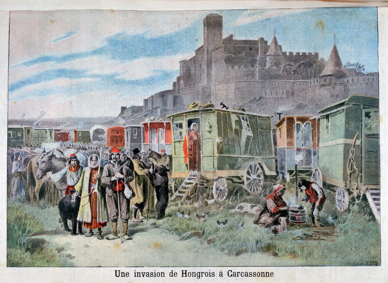 Ciganos húngaros fora de Carcassonne, França, 1898 de Henri Meyer