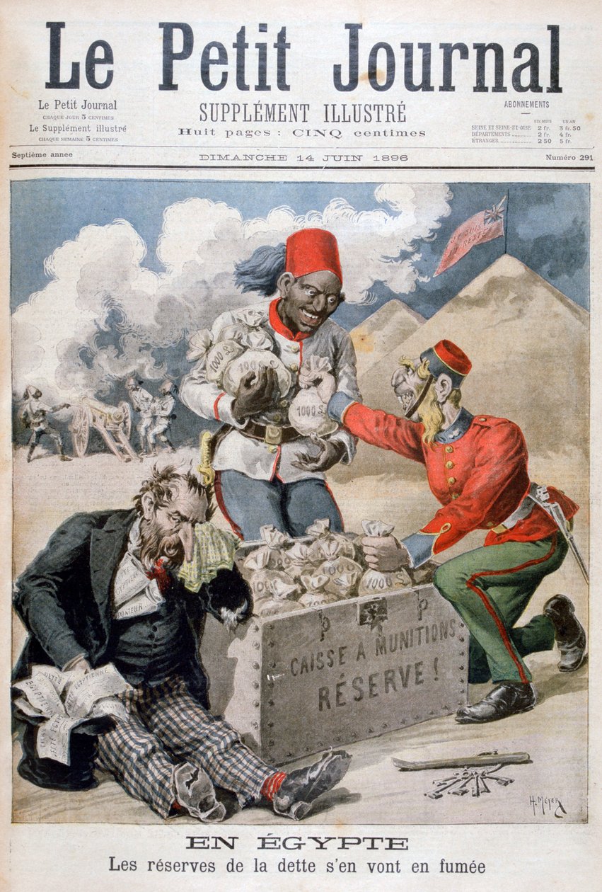No Egito: as reservas da dívida subindo em fumaça, 1896 de Henri Meyer