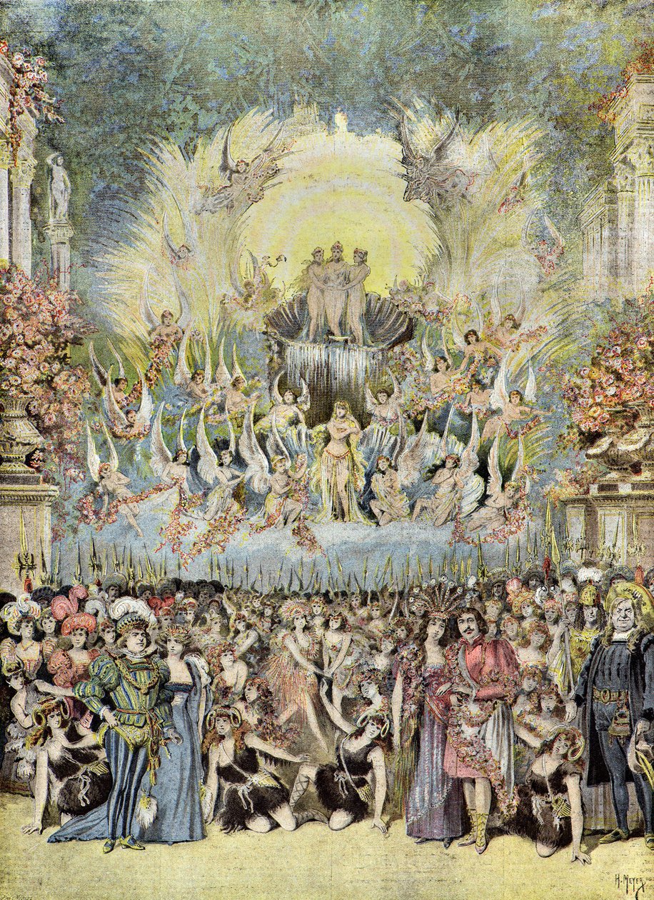 A trupe do teatro de la gaite em Paris, 1895 (Ilustração) de Henri Meyer