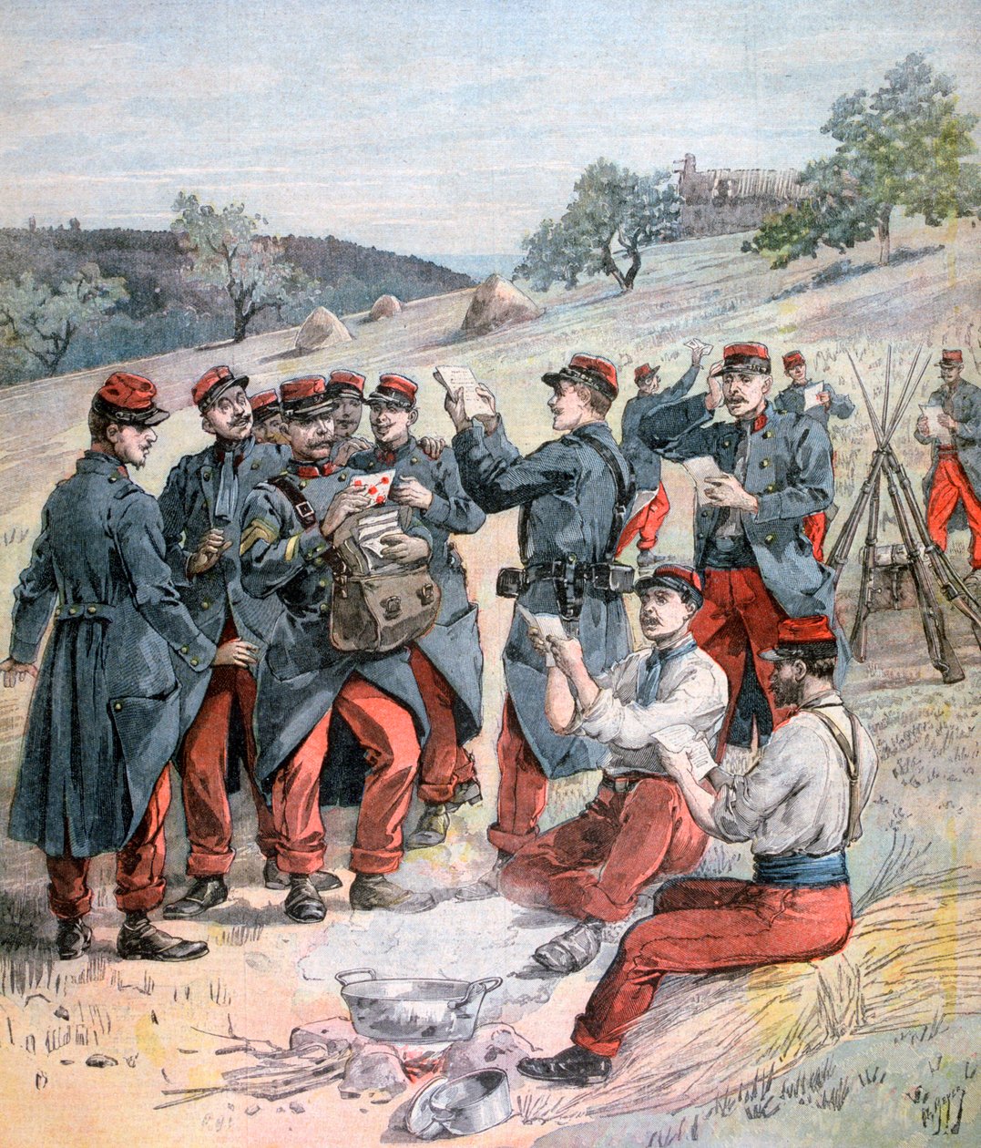 Entrega de correspondência antes das grandes manobras militares, 1893 de Henri Meyer