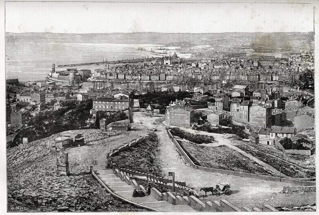 Marselha, em 1894 - desenho de Henri Meyer - de Henri Meyer