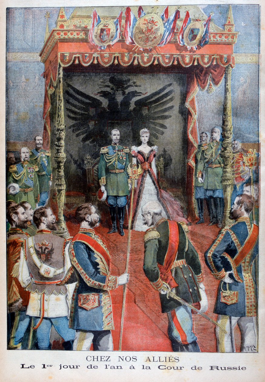 Recepção do dia de ano novo na corte russa, 1897 de Henri Meyer