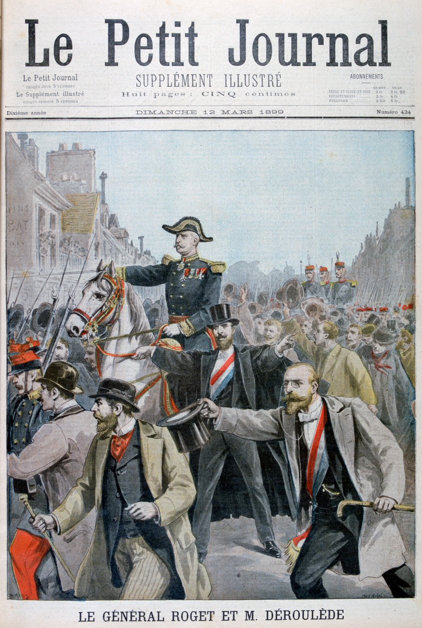 Paul Déroulède agarrando o freio do General Rogets, Paris, 1899 de Henri Meyer