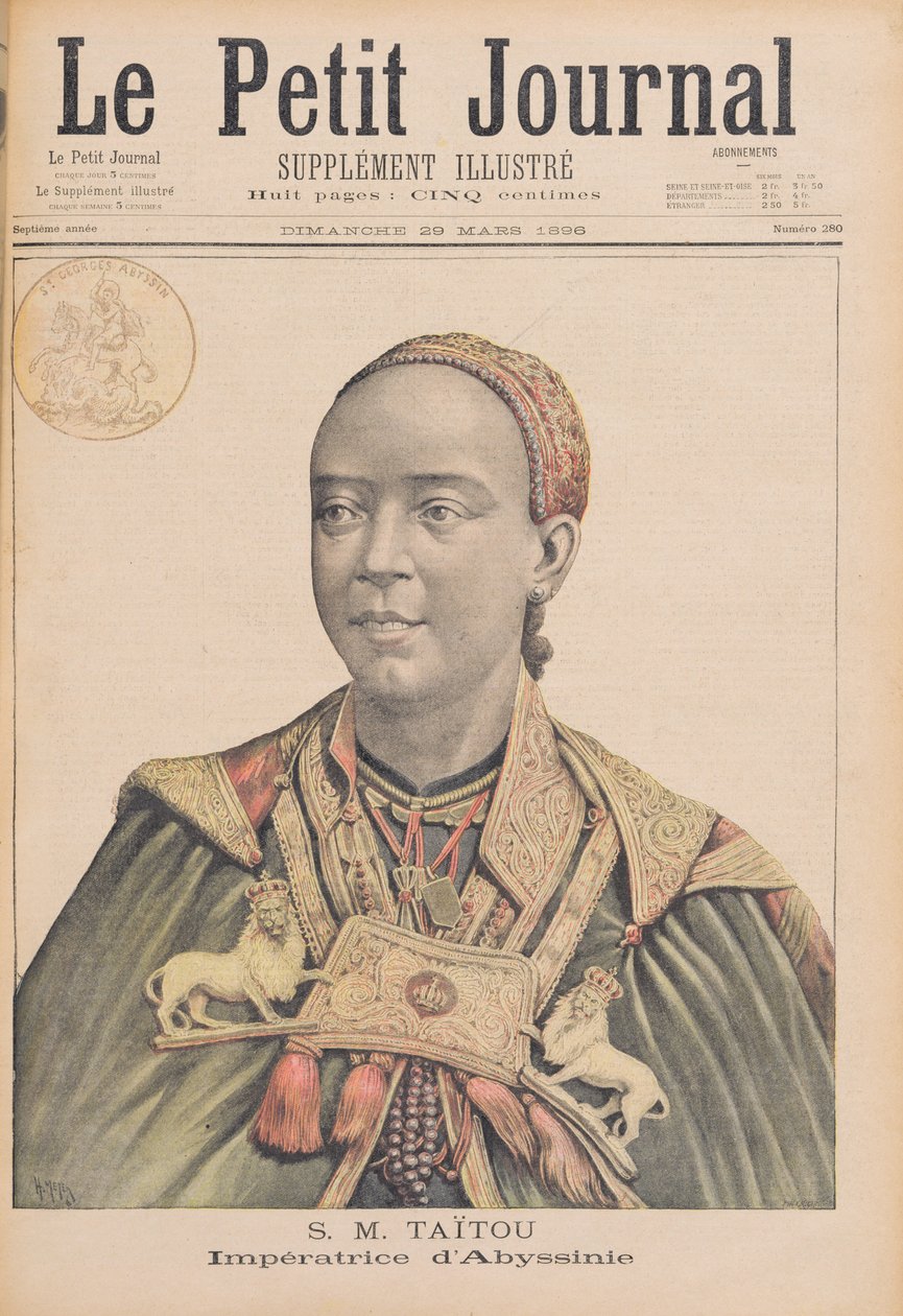 Retrato da imperatriz Taytu Betul (c.1851-1918) Imperatriz da Etiópia, de 