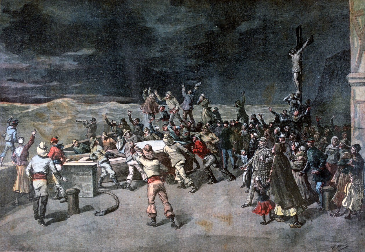 Cena sete, o resgate, da peça Maitre DArmes, Porto de Saint-Martin, 1892 de Henri Meyer