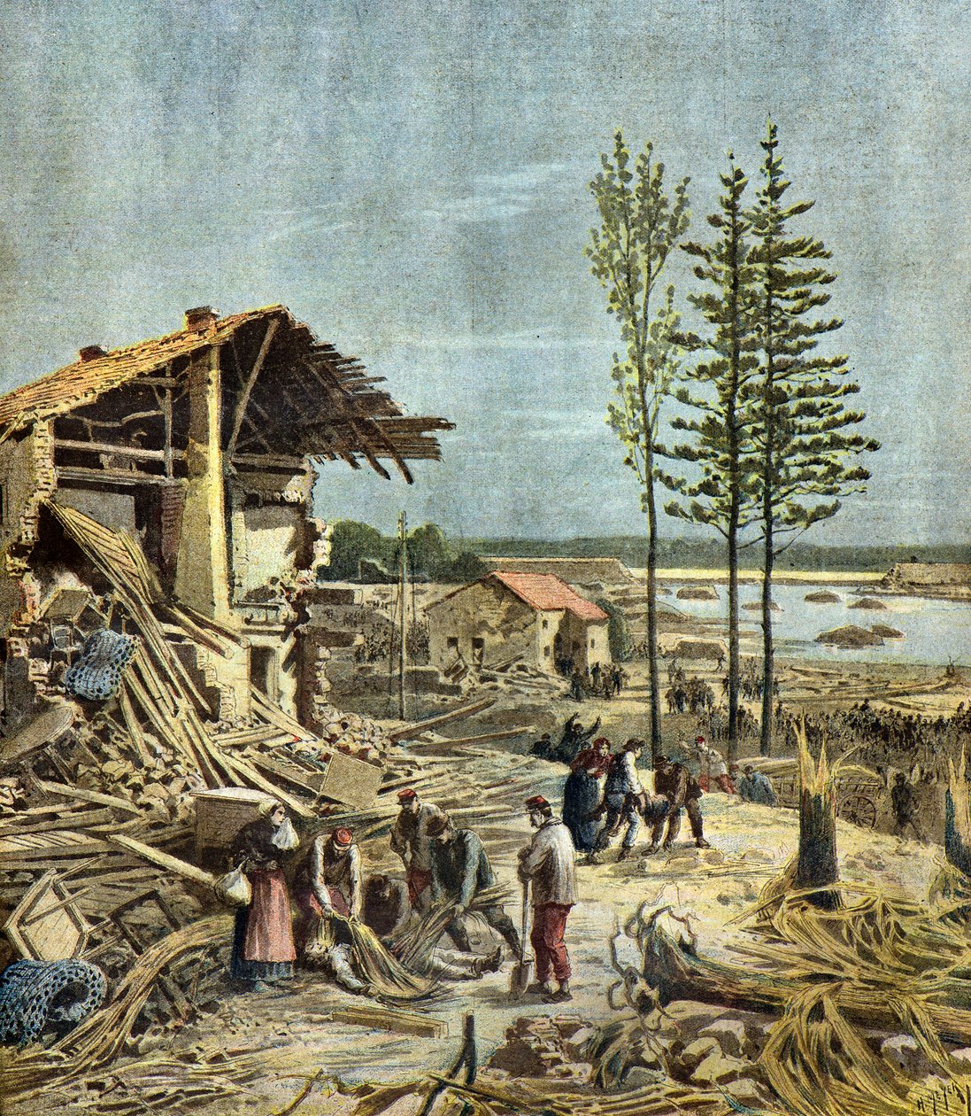 A catástrofe de Bouzey, 1895 (Ilustração) de Henri Meyer