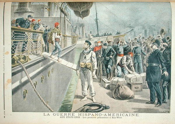 Os Primeiros Prisioneiros em Key West durante a Guerra Hispano-Americana, do Le Petit Journal, 8 de maio de 1898 de Henri Meyer