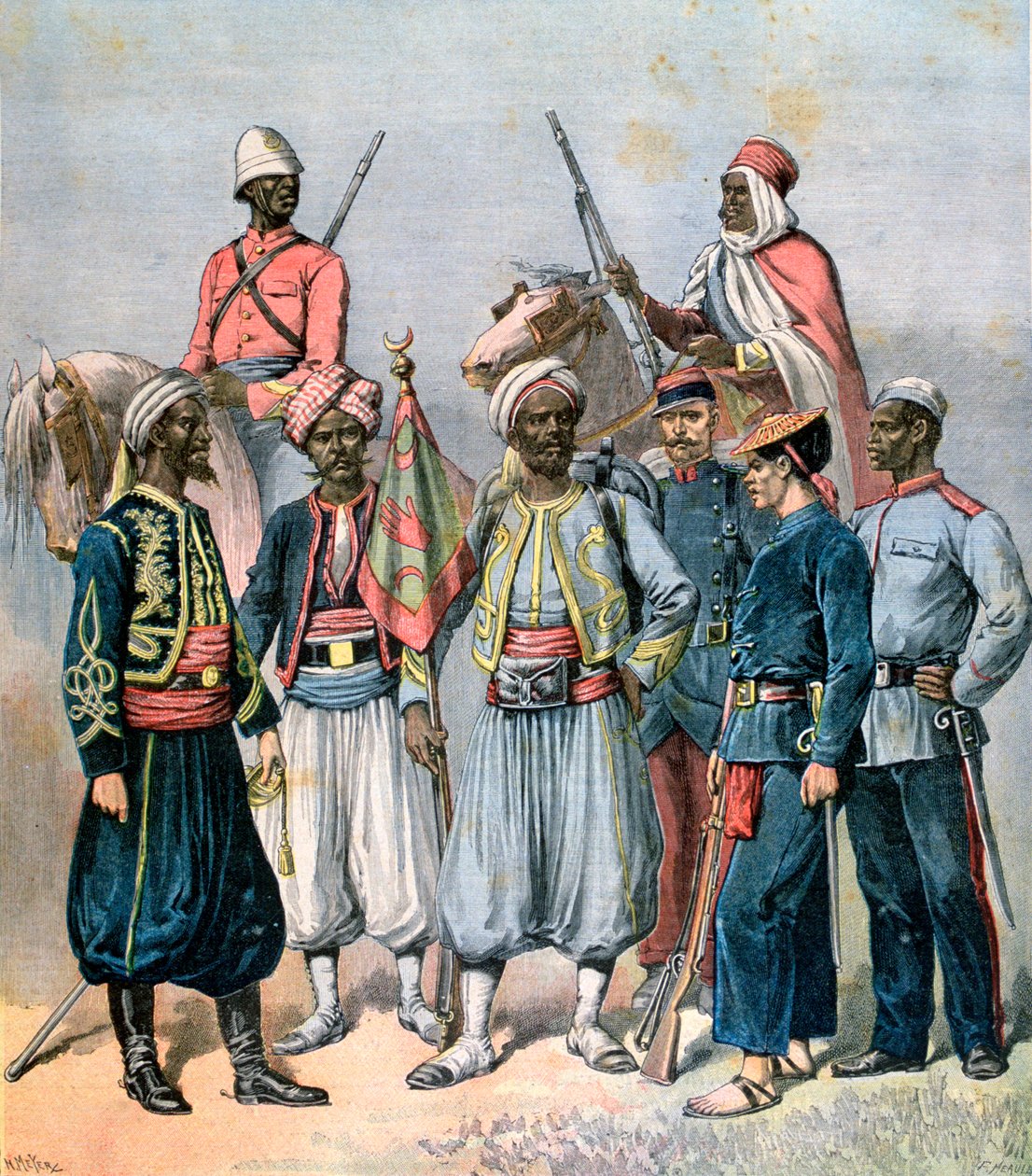 As forças coloniais francesas, 1891. de Henri Meyer