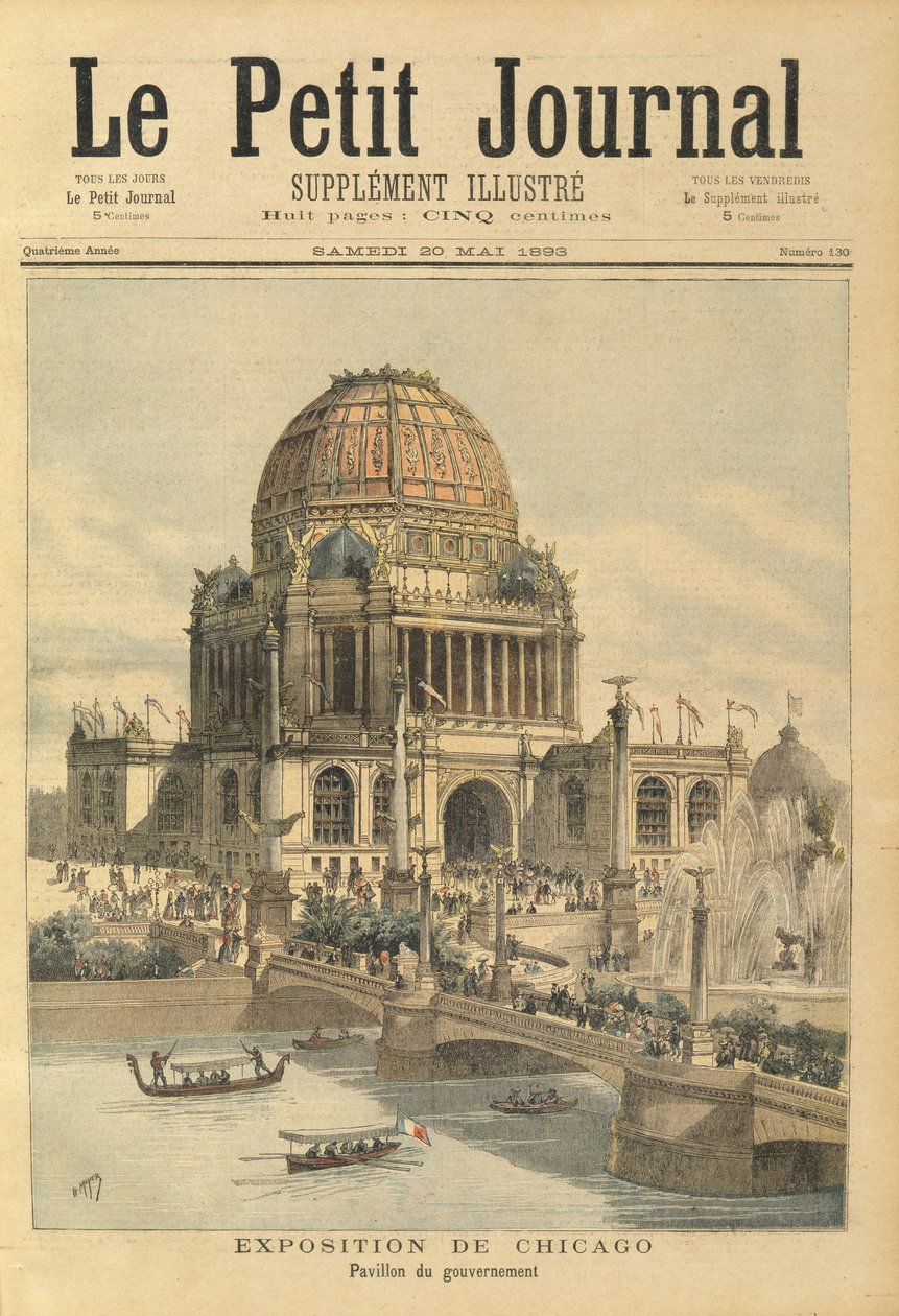 O Pavilhão do Governo na Exposição de Chicago, do Le Petit Journal, 20 de maio de 1893 de Henri Meyer