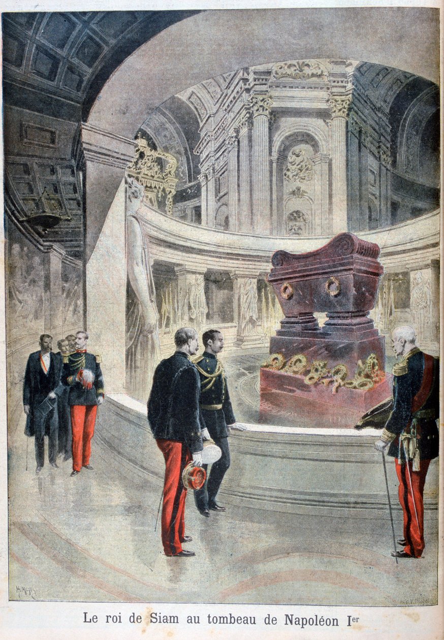 O rei de Sião na tumba de Napoleão I, Paris, 1897 de Henri Meyer