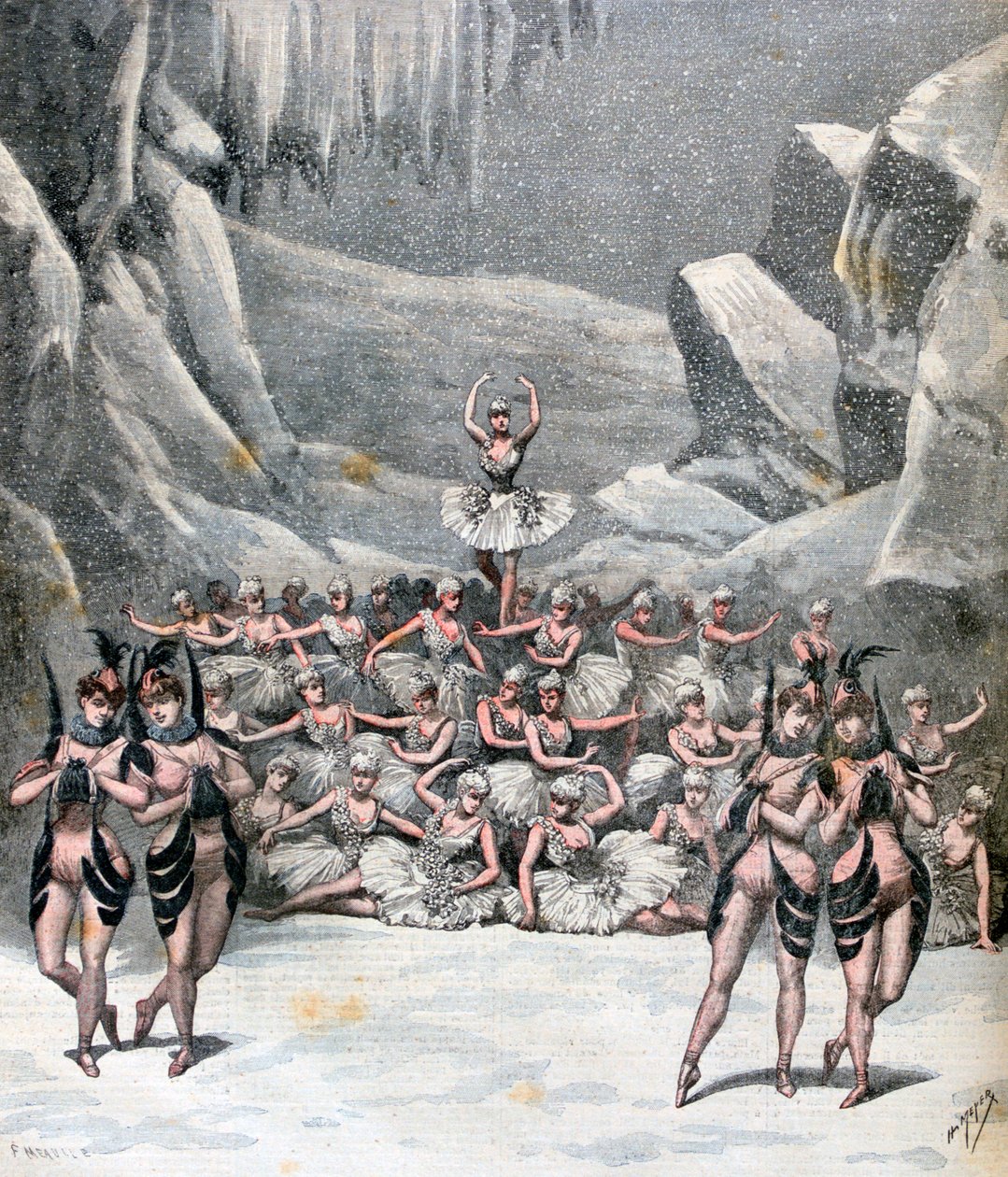 O Balé de Neve, de Viagem à Lua por Jacques Offenbach, 1892 de Henri Meyer