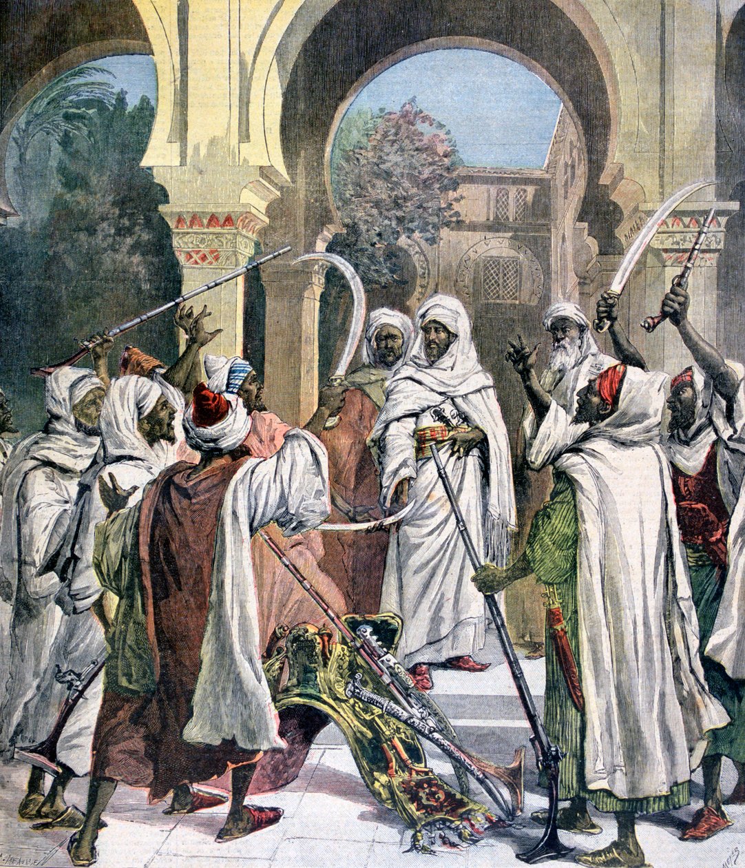 Os chefes tribais jurando fidelidade ao sultão de Marrocos, 1892 de Henri Meyer