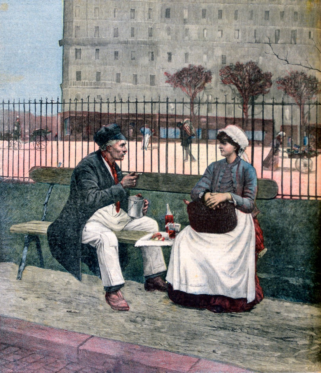 O almoço dos trabalhadores, 1891 de Henri Meyer
