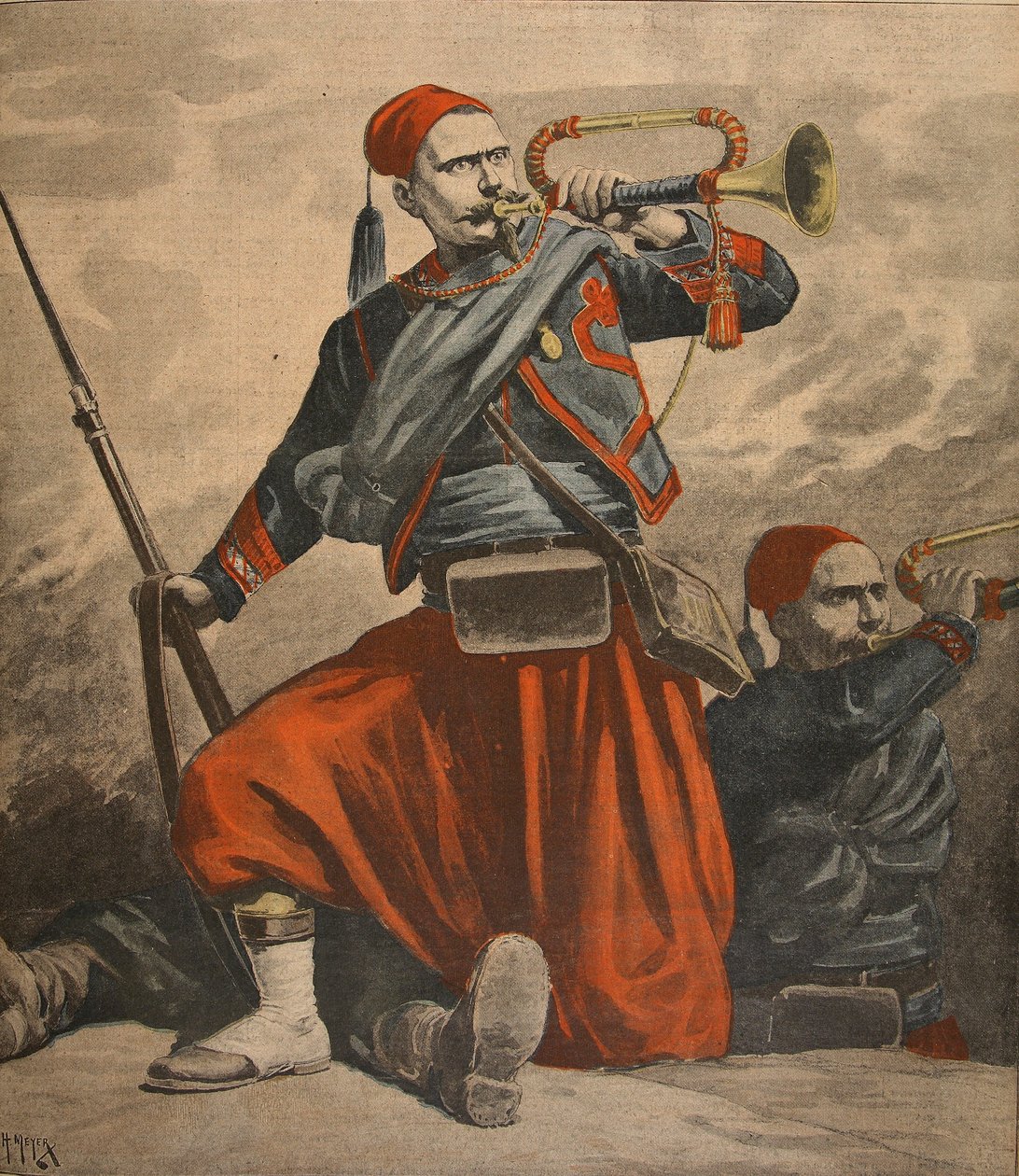 Os cornetas de Malakoff, ilustração de &39;Le Petit Journal: Suplemento Ilustre&39;, 27 de março de 1898 de Henri Meyer