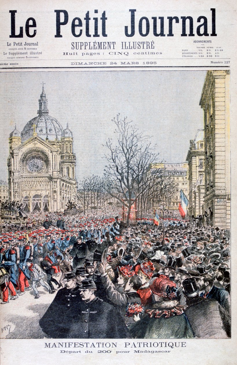A partida das tropas francesas para Madagascar, Paris, 1895 de Henri Meyer