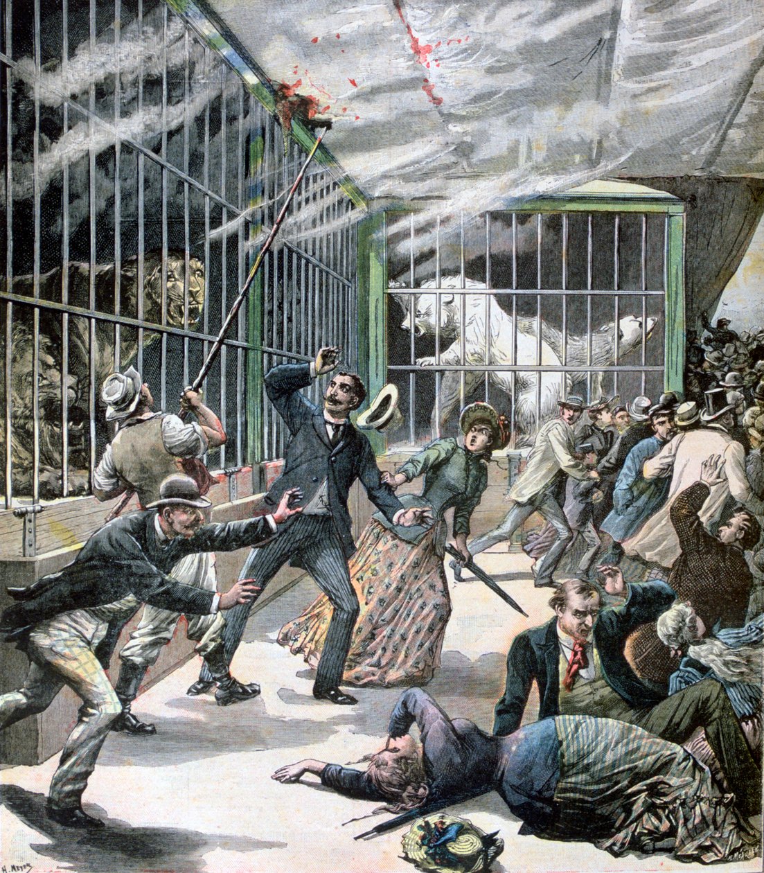O incidente na coleção variada, Montceau-les-Mines, França, 1891 de Henri Meyer