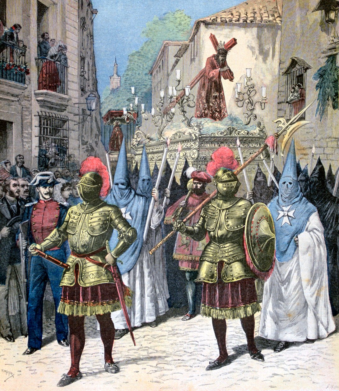 A procissão da Sexta-feira Santa, Semana Santa, Sevilha, 1891 de Henri Meyer