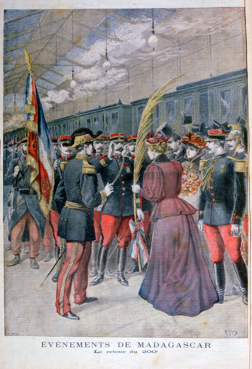 O retorno do regimento 200 de Madagascar, 1896 de Henri Meyer
