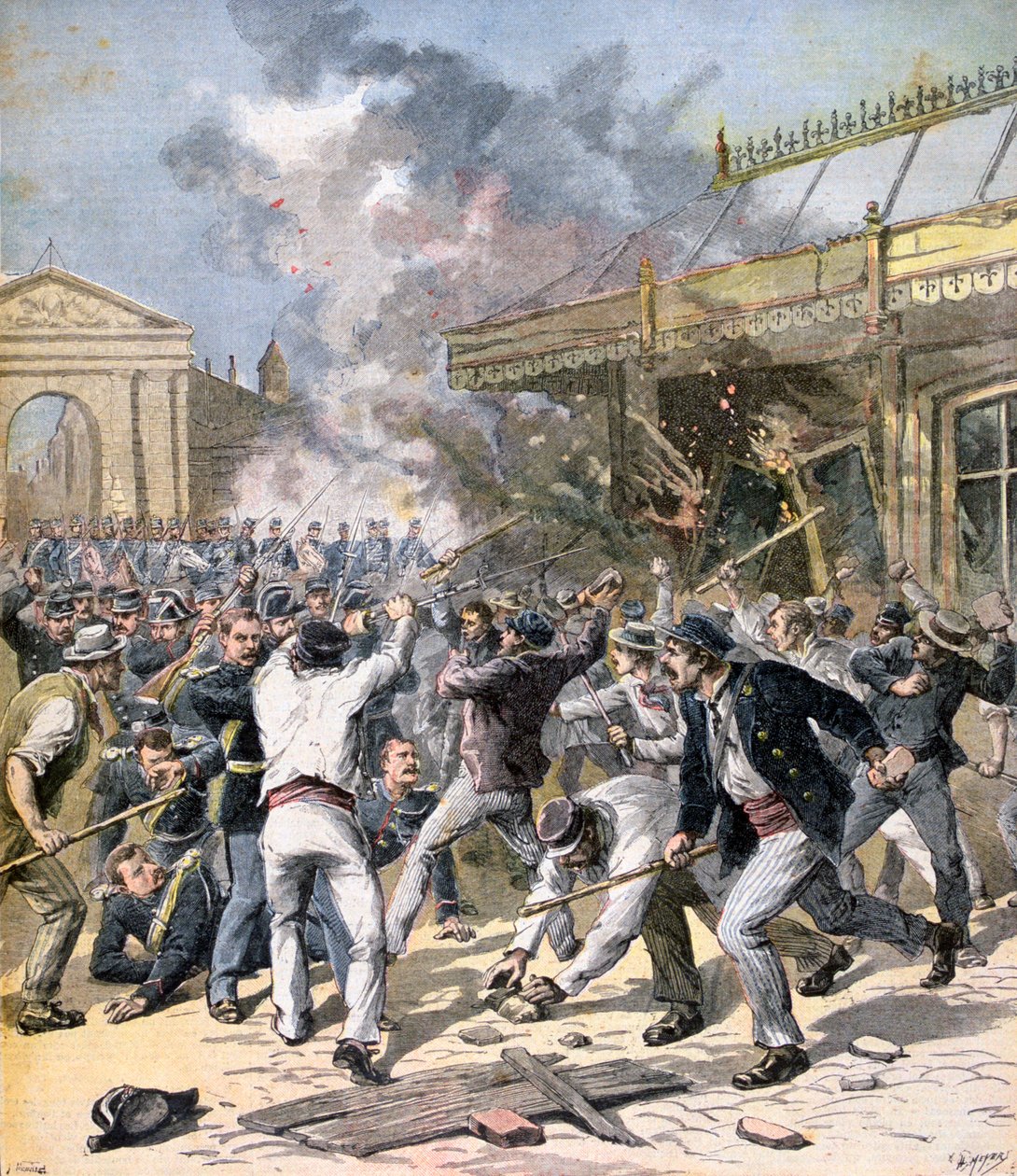 A revolta em Bordeaux, Aquitânia, 1891 de Henri Meyer