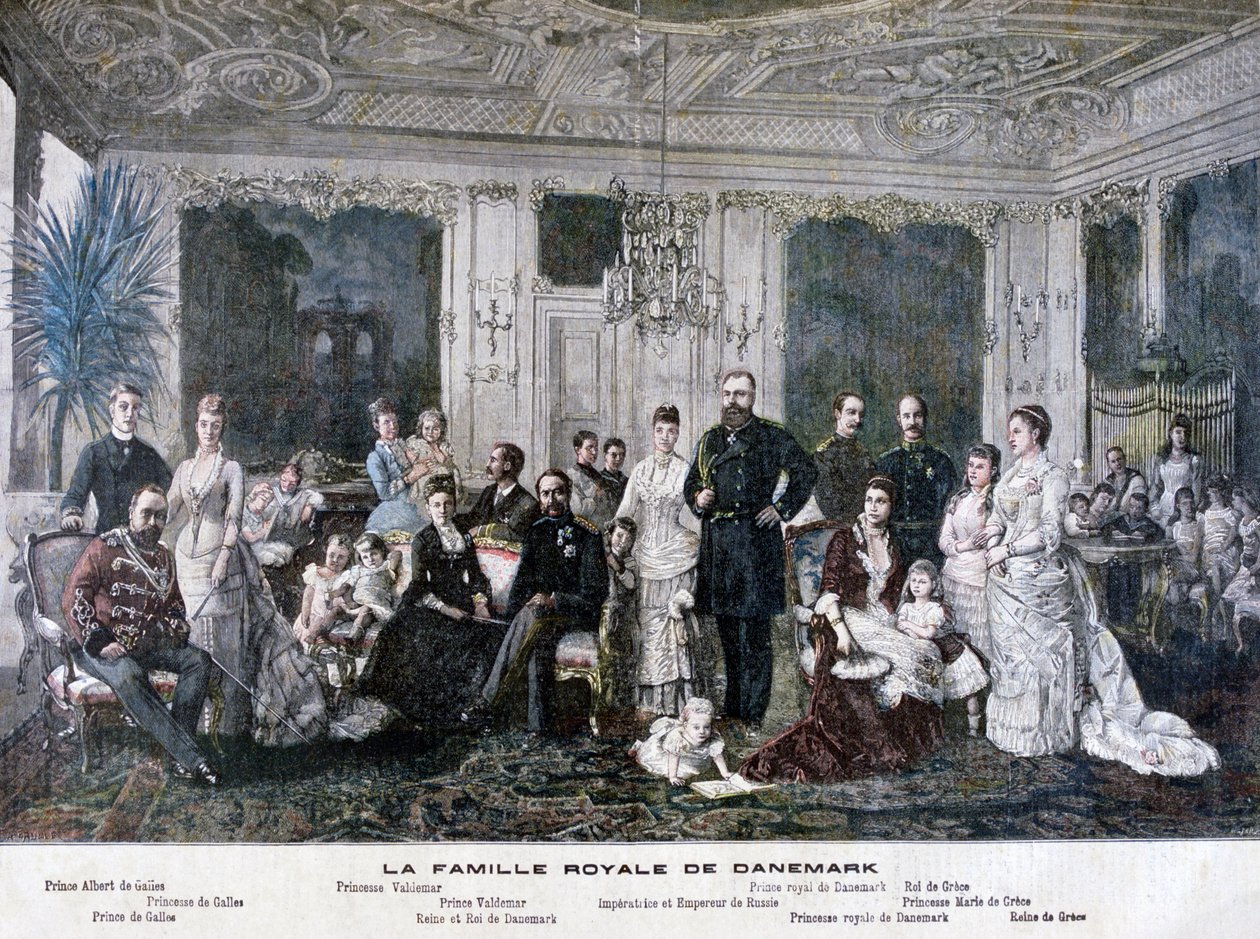 A família real da Dinamarca, 1891 de Henri Meyer