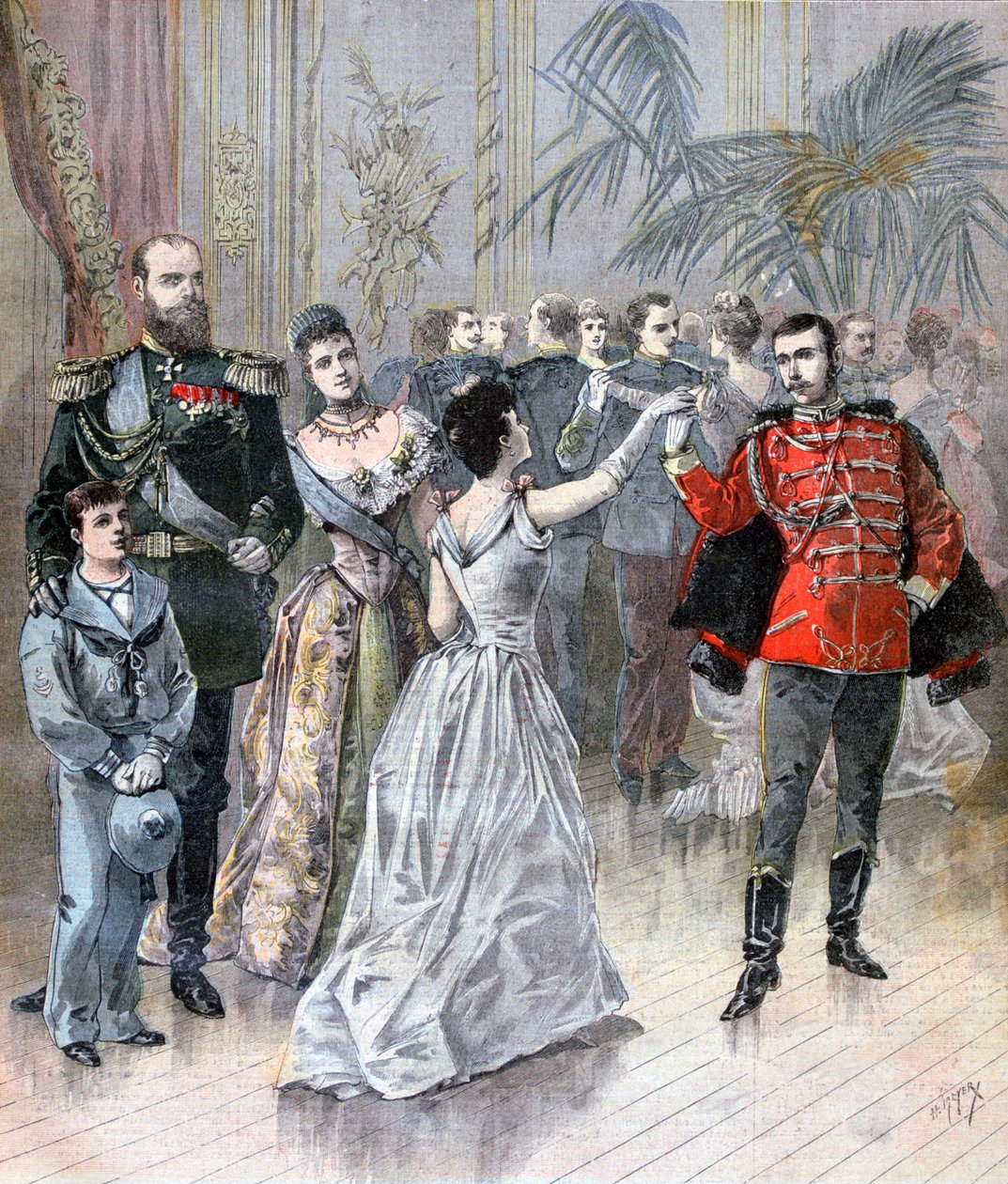 O czar Alexandre III da Rússia e o embaixador francês em São Petersburgo, 1893 de Henri Meyer