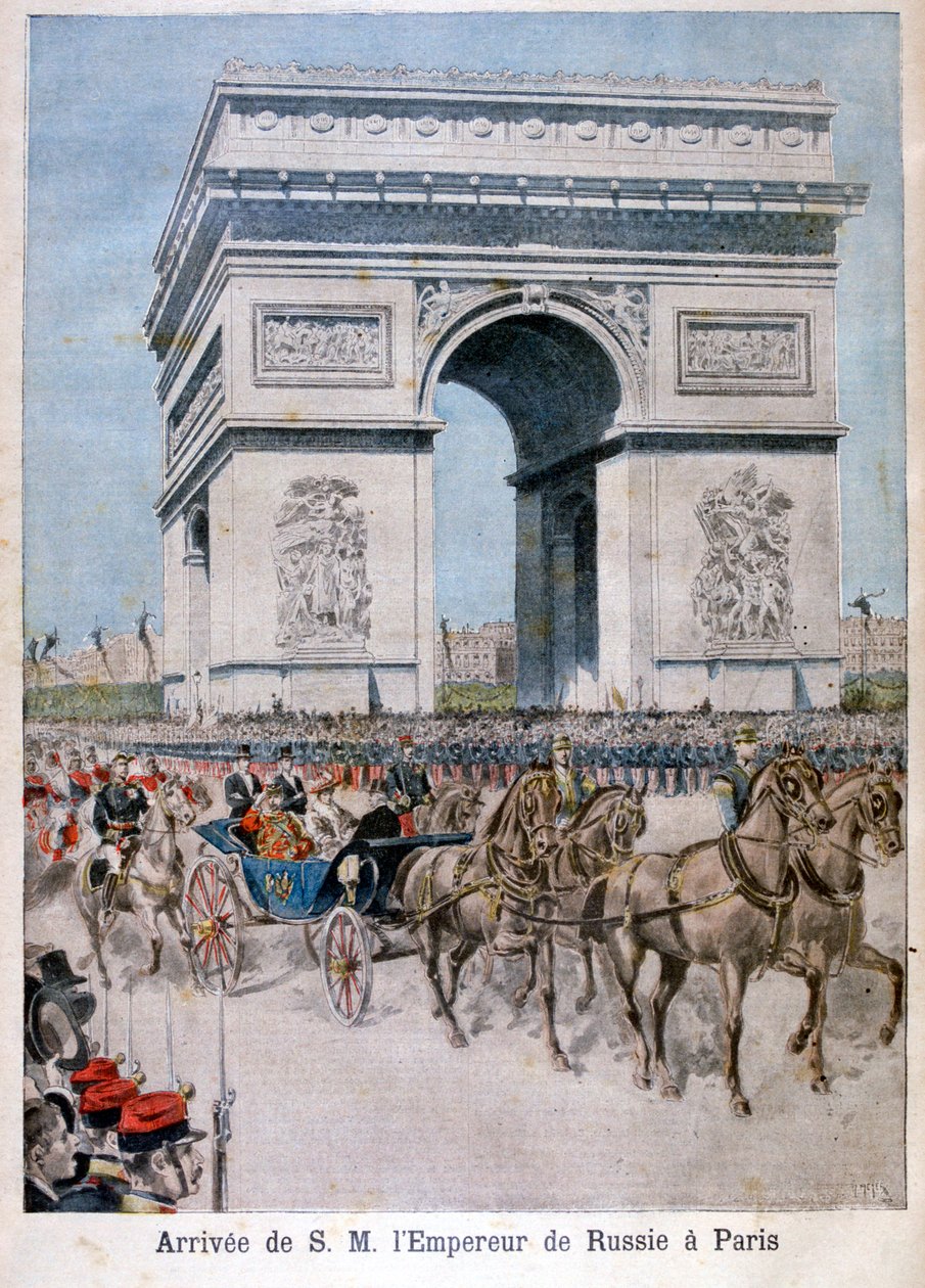 O czar Nicolau II chega a Paris, 1896 de Henri Meyer