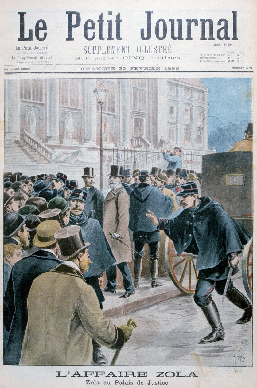 Émile Zola, levado para o Palácio da Justiça, Paris, 1898 de Henri Meyer