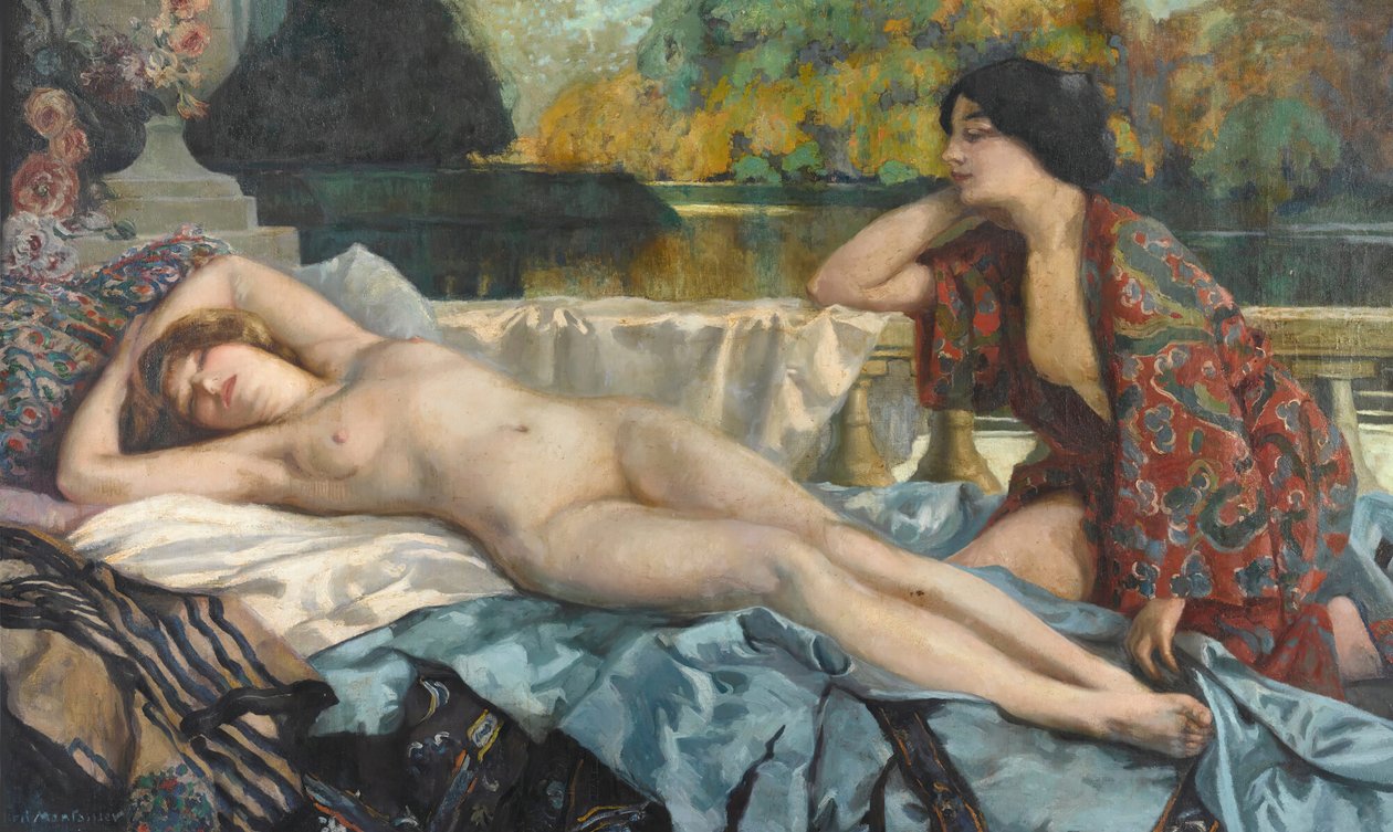 Descanso à beira do lago, 1912. de Henri Montassier