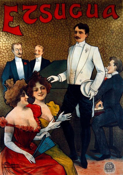 Cartaz publicitário do chanteur francês, Etsugua, c.1890 (cor litho) de Henri Paolo