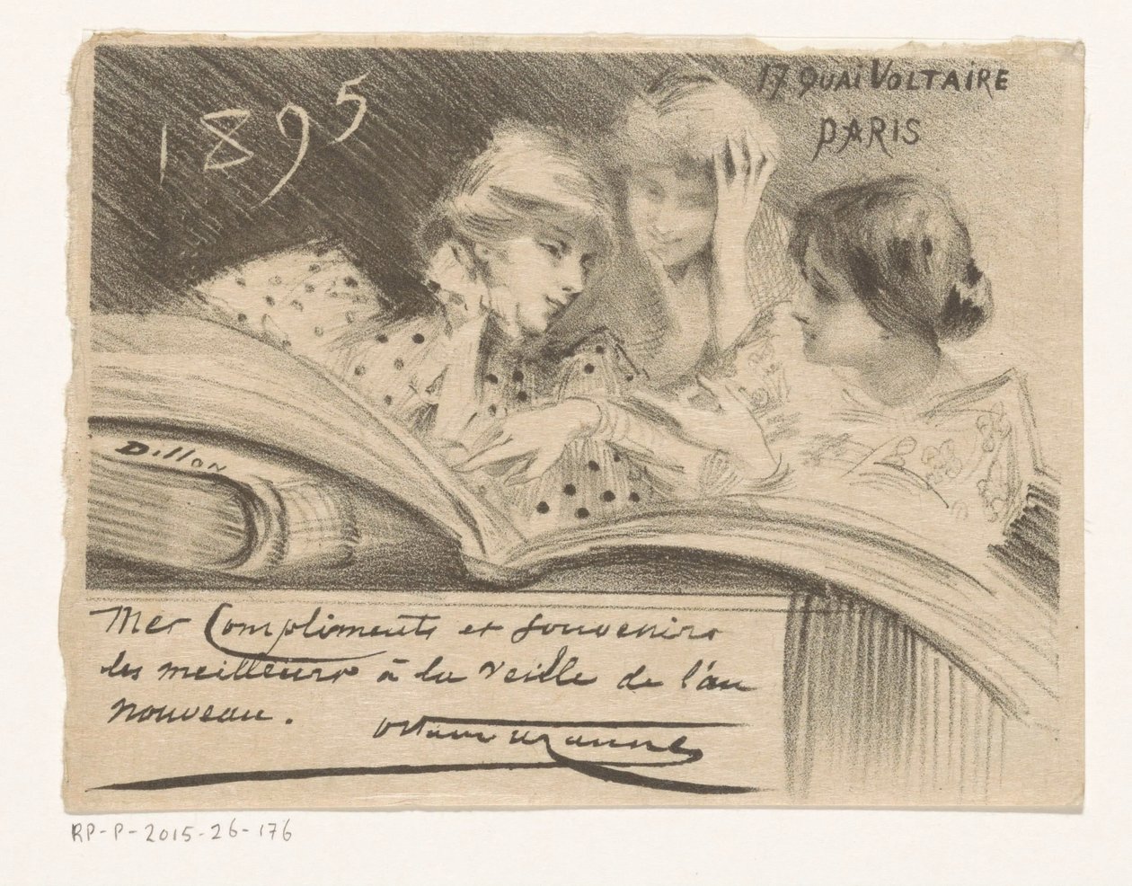 Desejo de Ano Novo de Octave Uzanne para o ano de 1895 de Henri Patrice Dillon