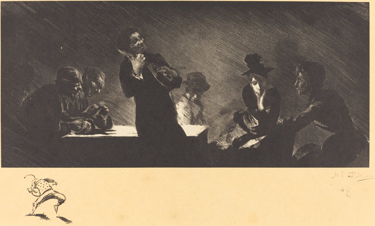 O tocador de bandolim (Bandoliniste) de Henri Patrice Dillon