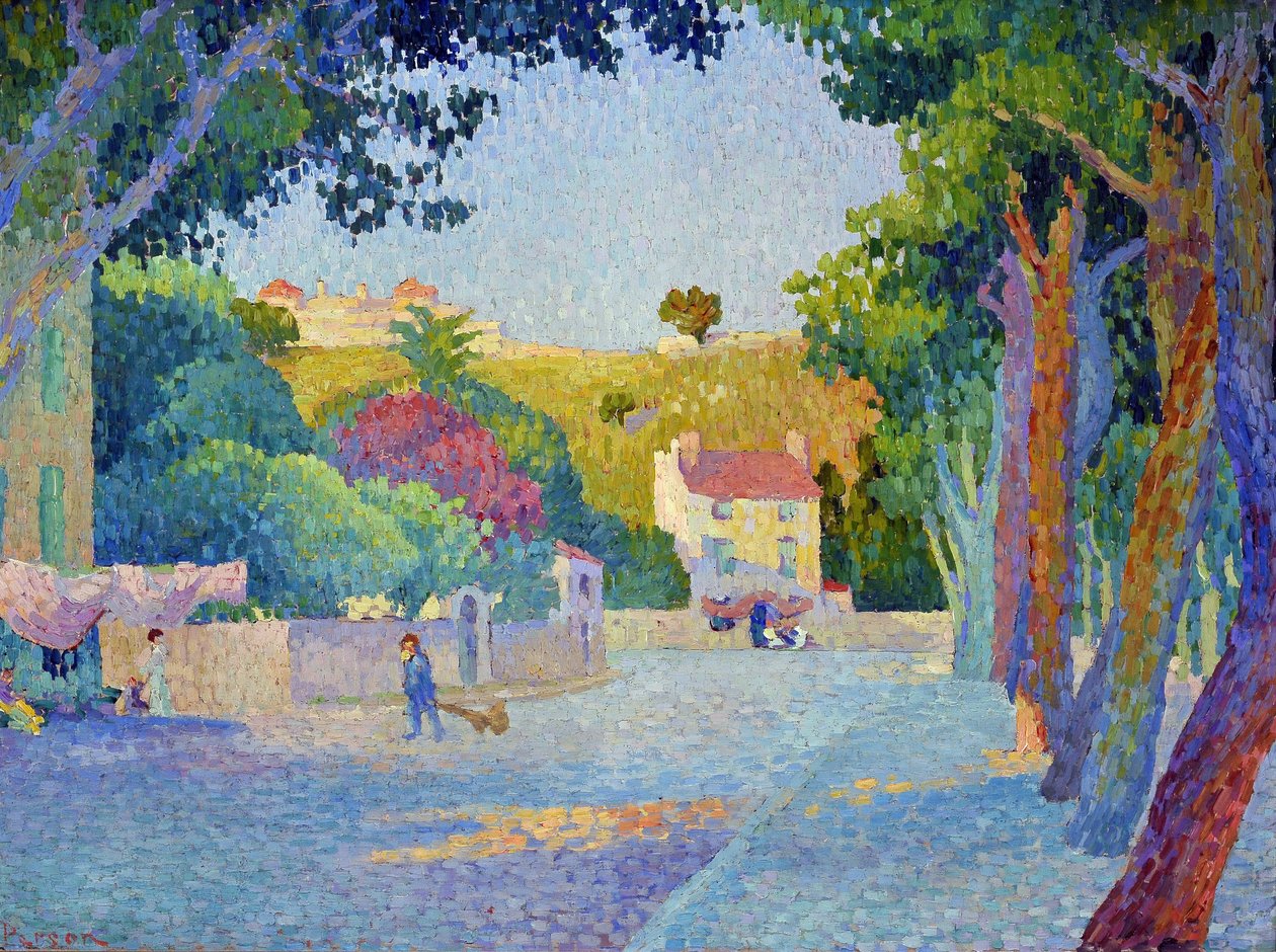 Place des Lices in Saint Tropez (Saint-Tropez) (óleo sobre tela) de Henri Person