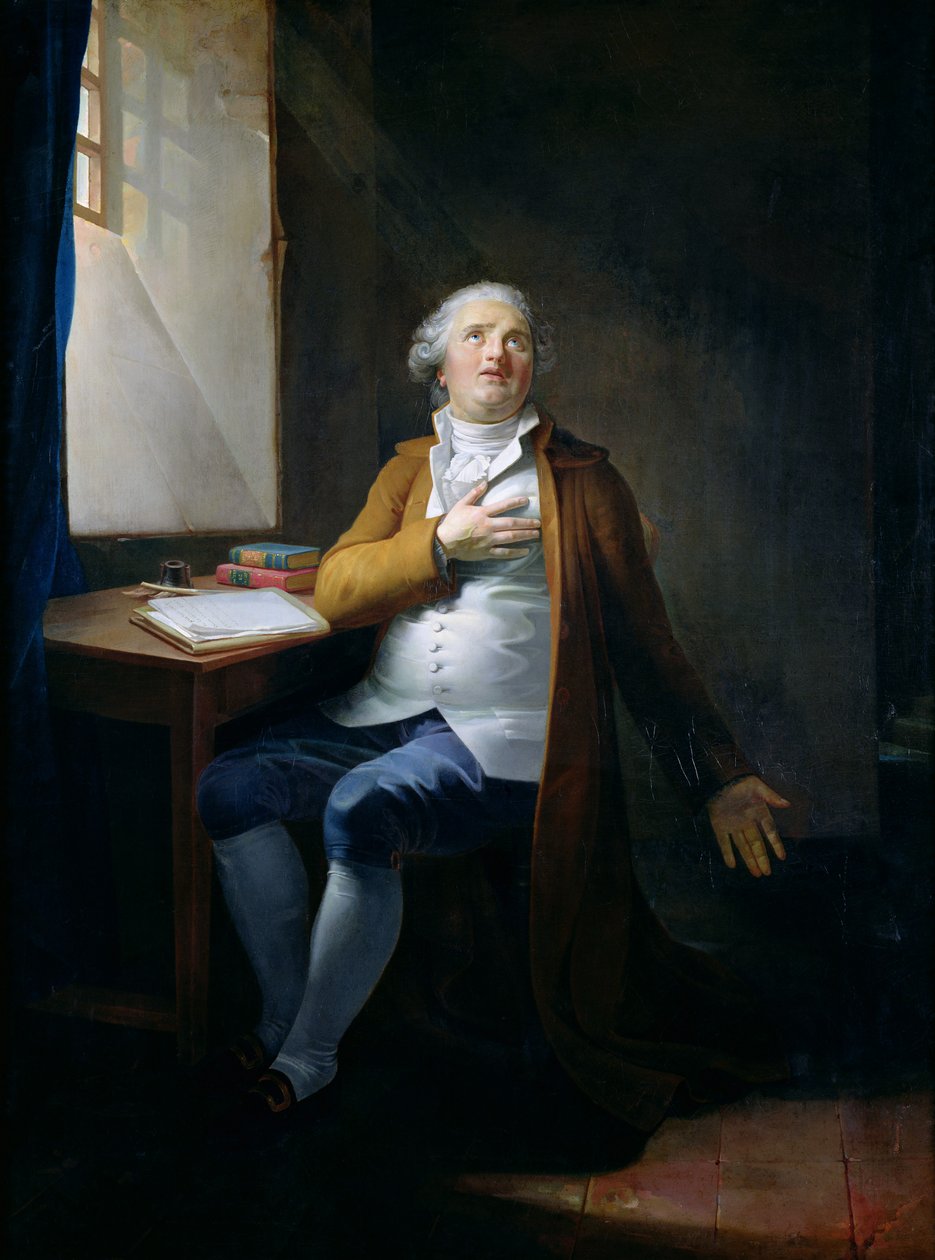 Luís XVI (1754-93) no Templo, c.1795 (óleo sobre tela) de Henri Pierre Danloux