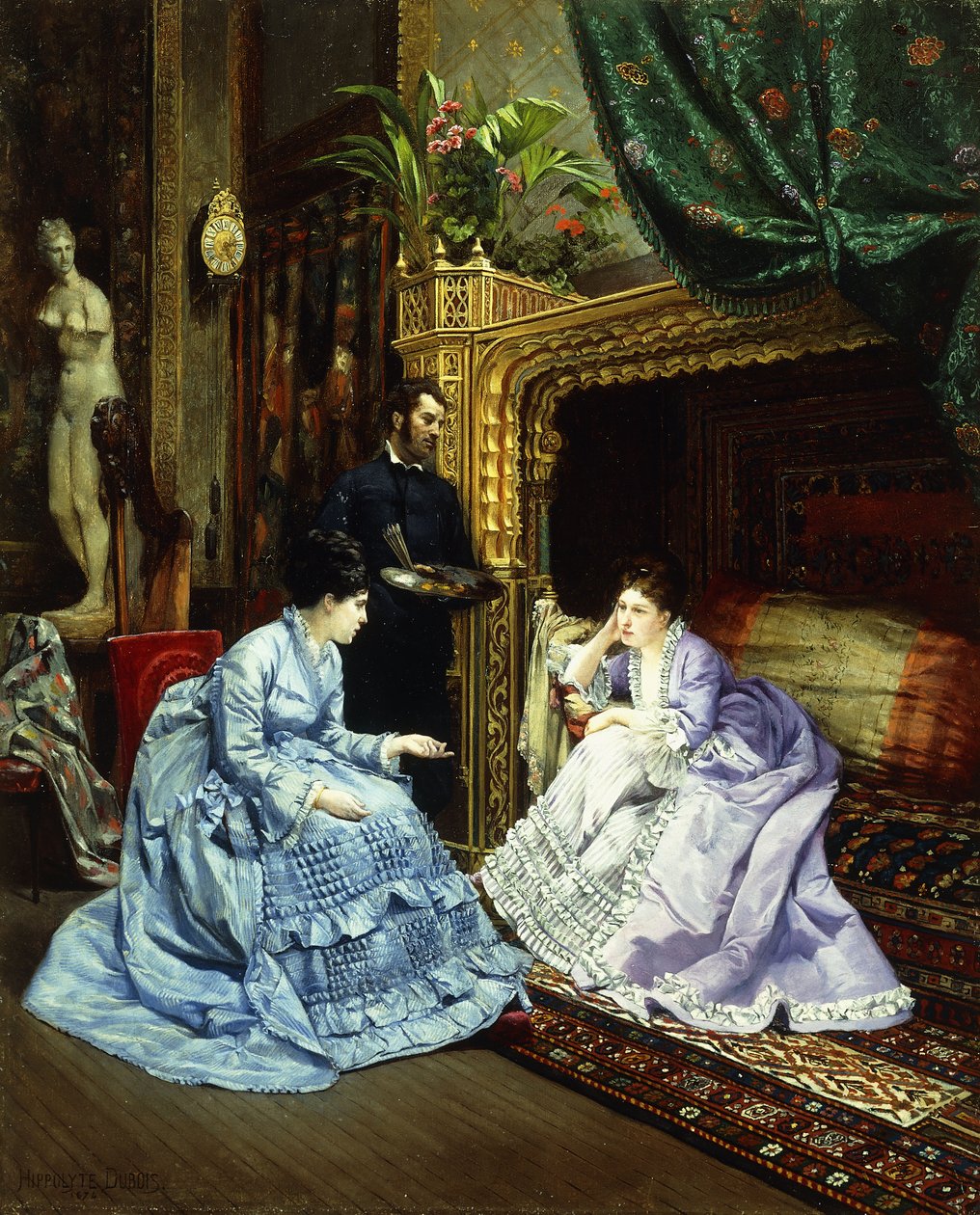 O estúdio do artista, 1874 de Henri Pierre Hippolyte Dubois