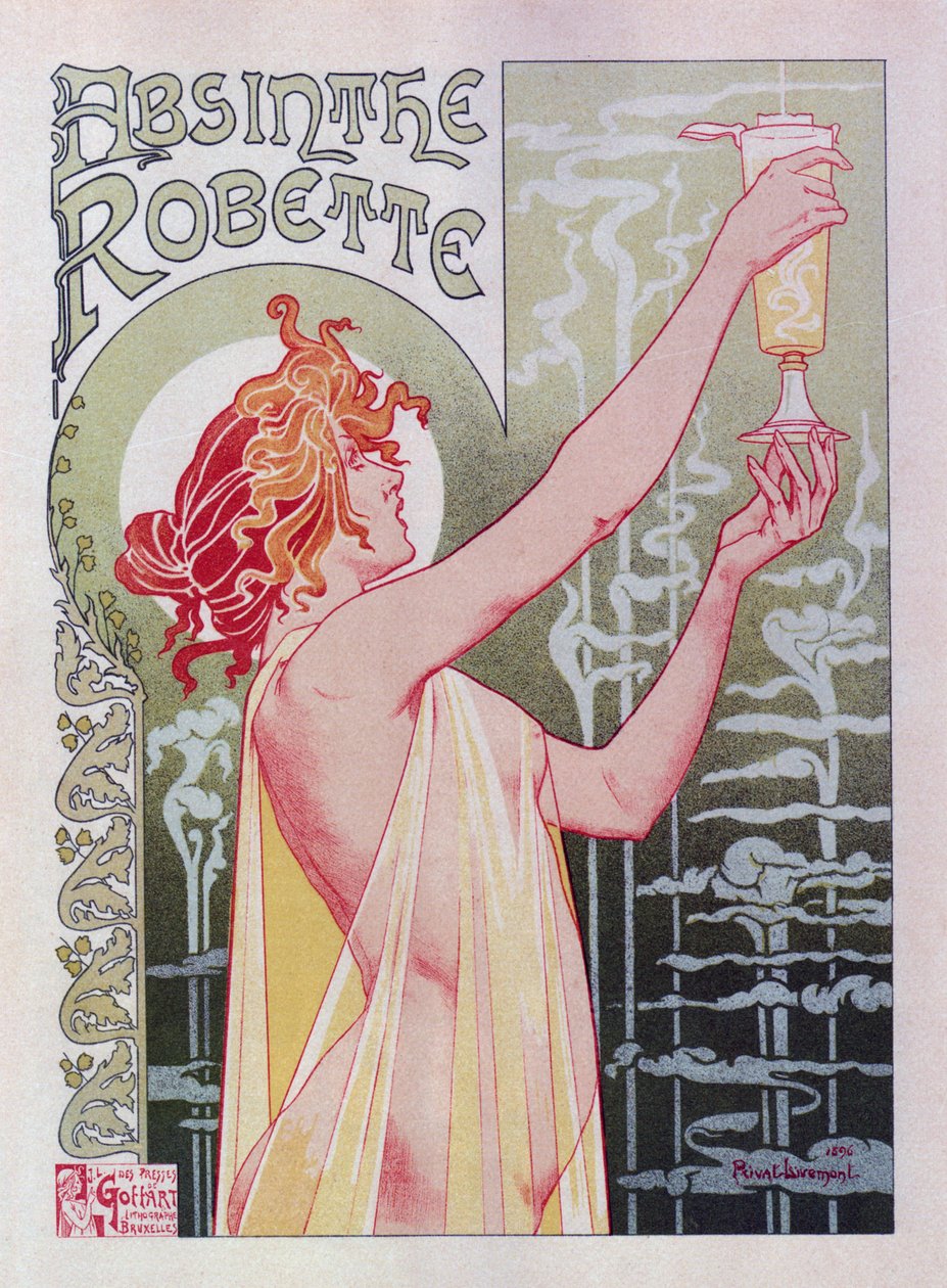 Pôster Robette Absinto, 1896 de Henri Henri Antoine Théodore Livemont