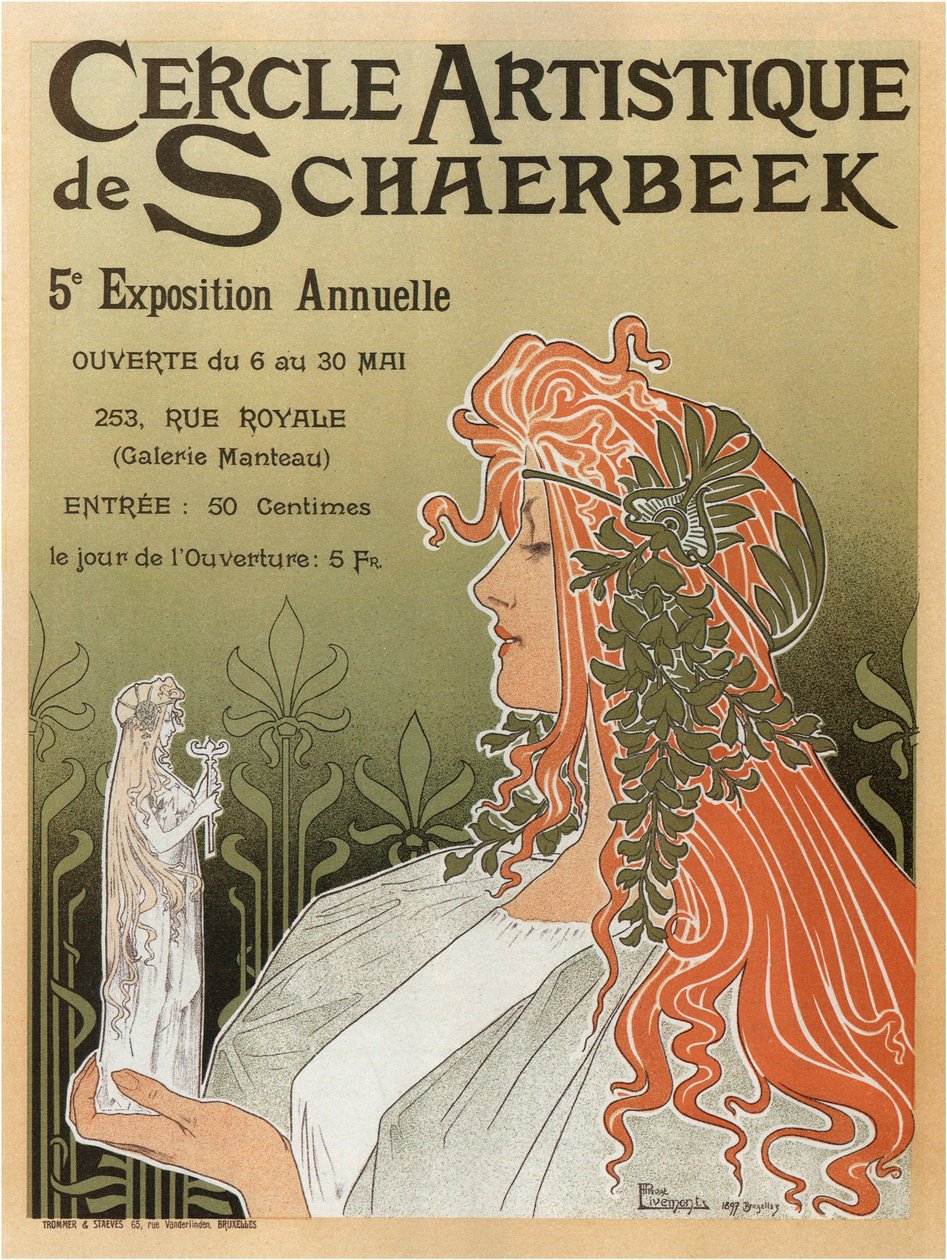 Artistic Club of Schaerbeek, 5º show anual, 1897 de Henri Henri Antoine Théodore Livemont