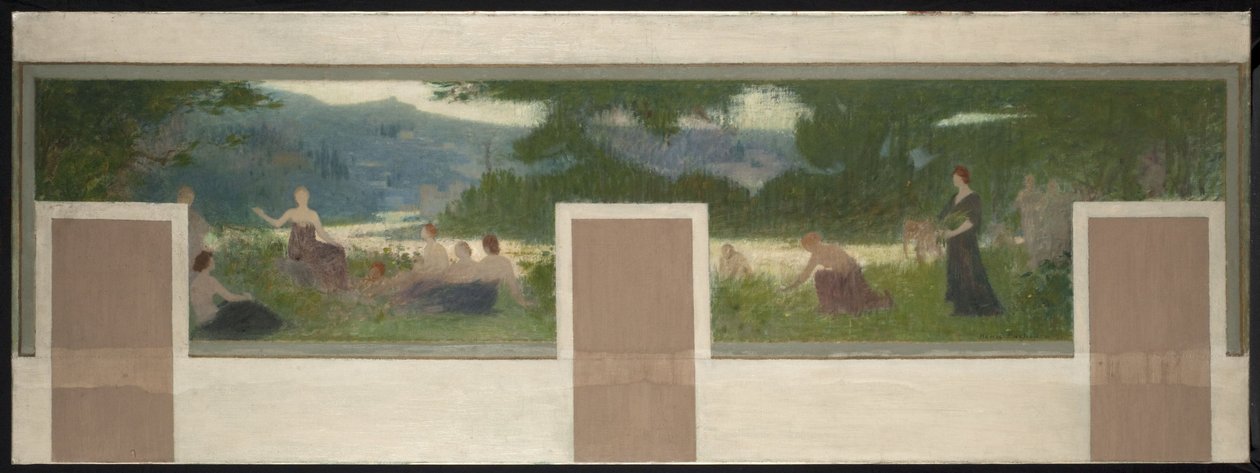 Esboço para a Câmara Municipal de Bagnolet: Paisagem de verão de Henri Rachou