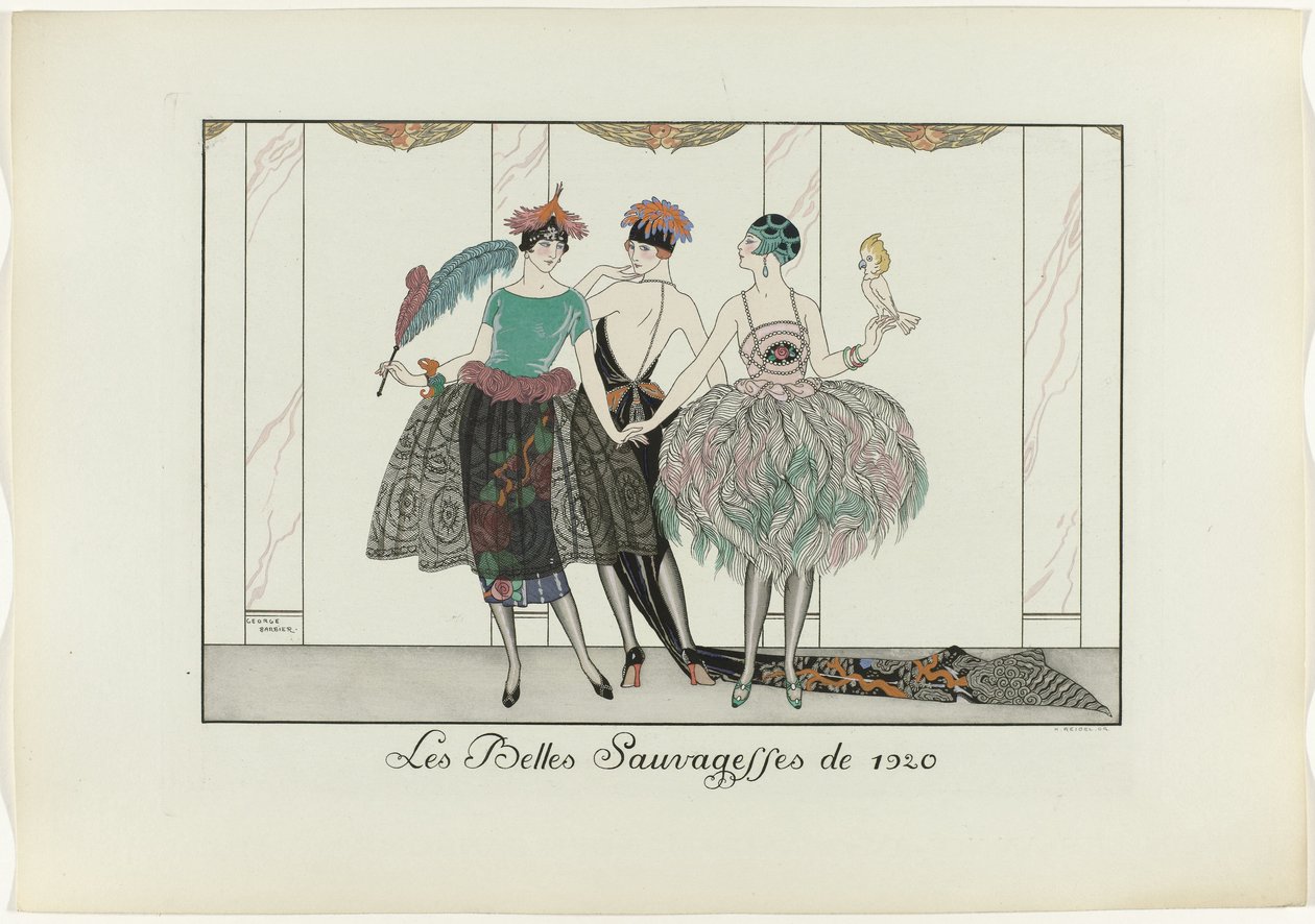 Les Belles Sauvagesses de 1920 (título sobre o objecto)
Le Bonheur du Jour ou Les Graces à la Mode (título da série) de Henri Reidel
