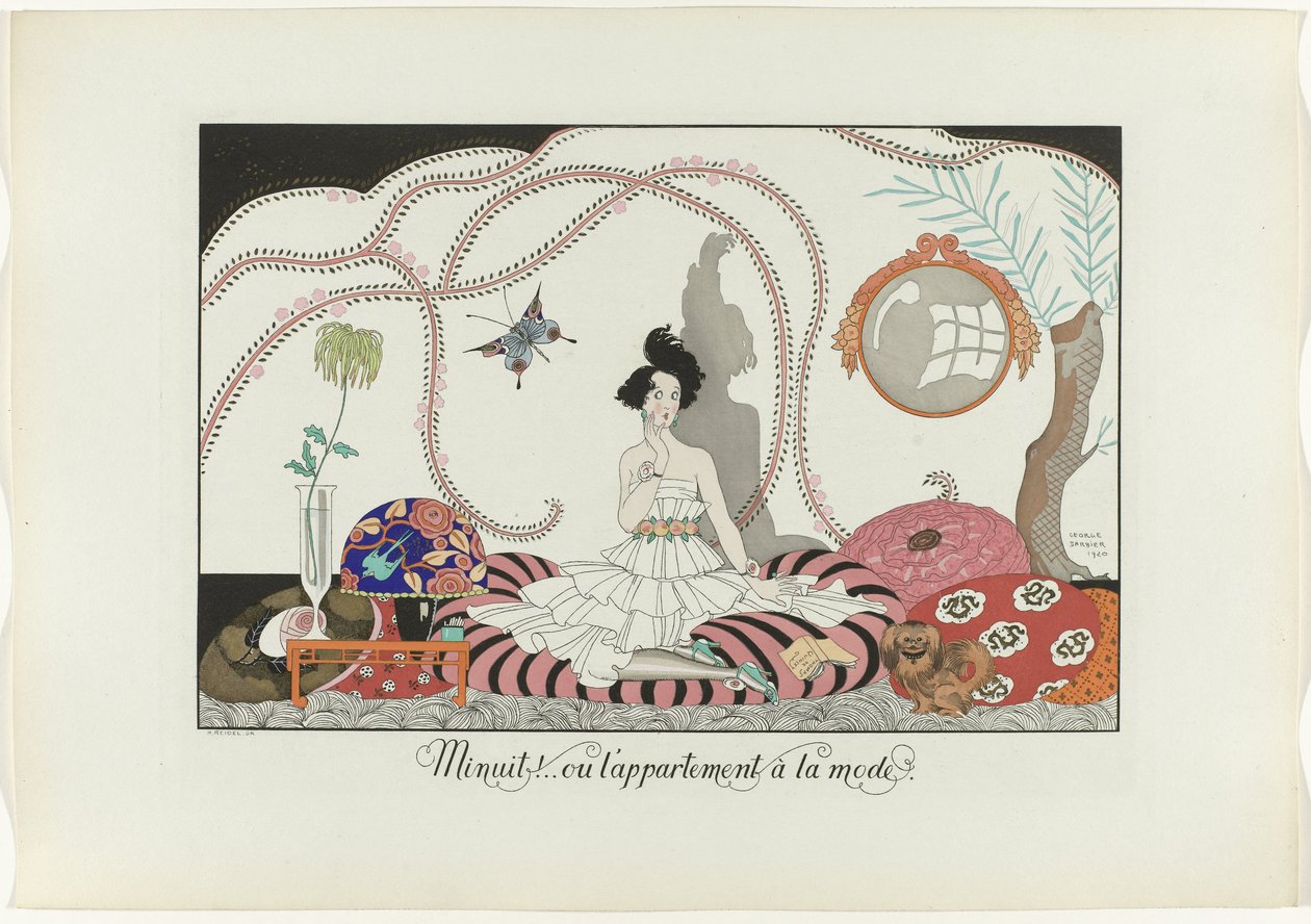 Meia-noite! (....) ou o apartamento da moda (título sobre o objecto)
Le Bonheur du Jour ou Les Graces à la Mode (título da série) de Henri Reidel