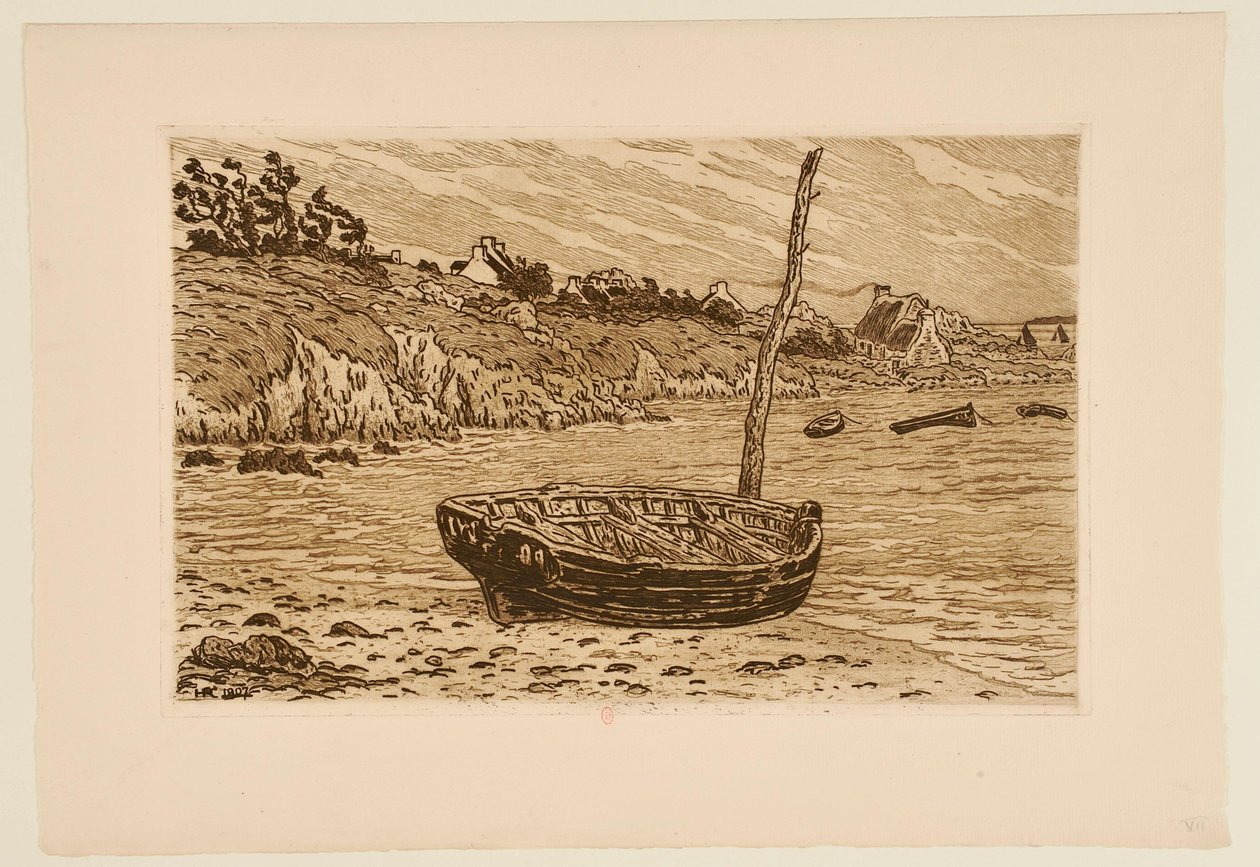 [Barco à beira da água, Loguivy] de Henri Rivière