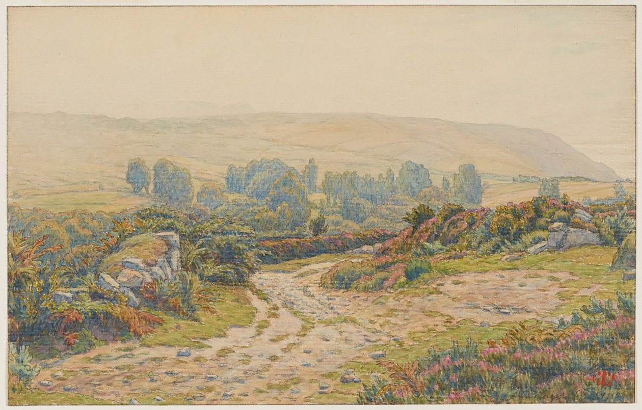 Bruma e orvalho. Charnecas de Pors Léonnec. Morgat de Henri Rivière