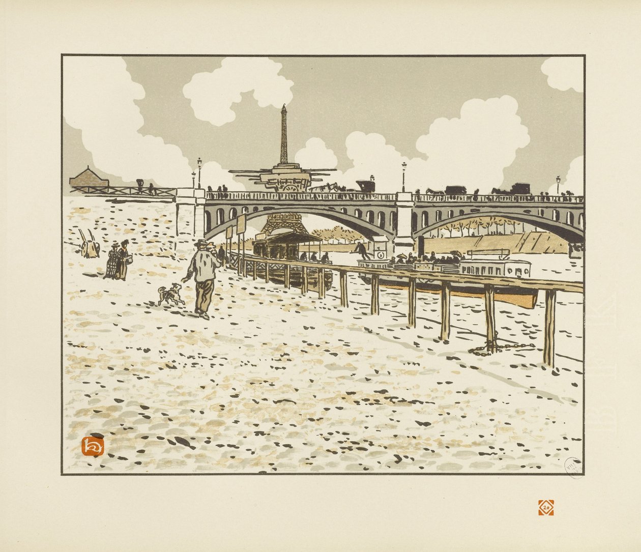 Da ponte de Grenelle [As trinta e seis vistas da Torre Eiffel] de Henri Rivière