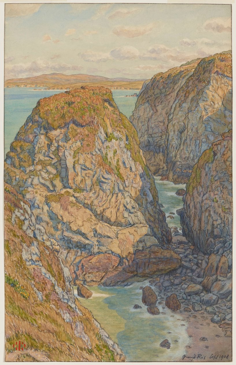 Klippen des Grand Ris. (Bucht von Douarnenez) de Henri Rivière