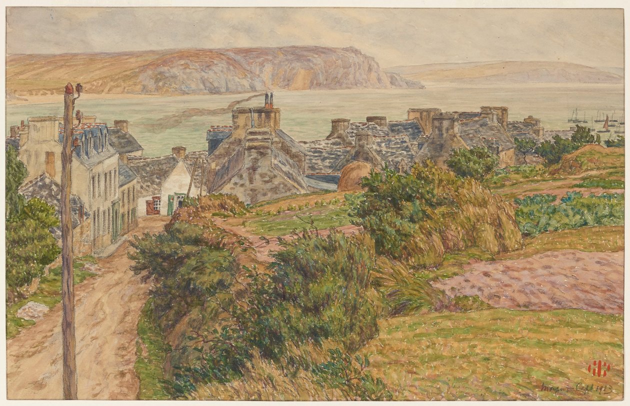 Aldeia e baía de Morgat de Henri Rivière