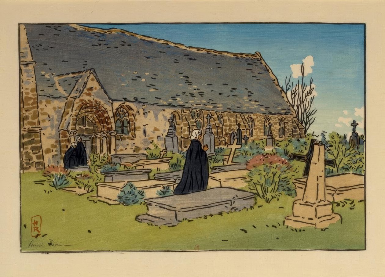 Cemitério e igreja de Perros-Guirec de Henri Rivière