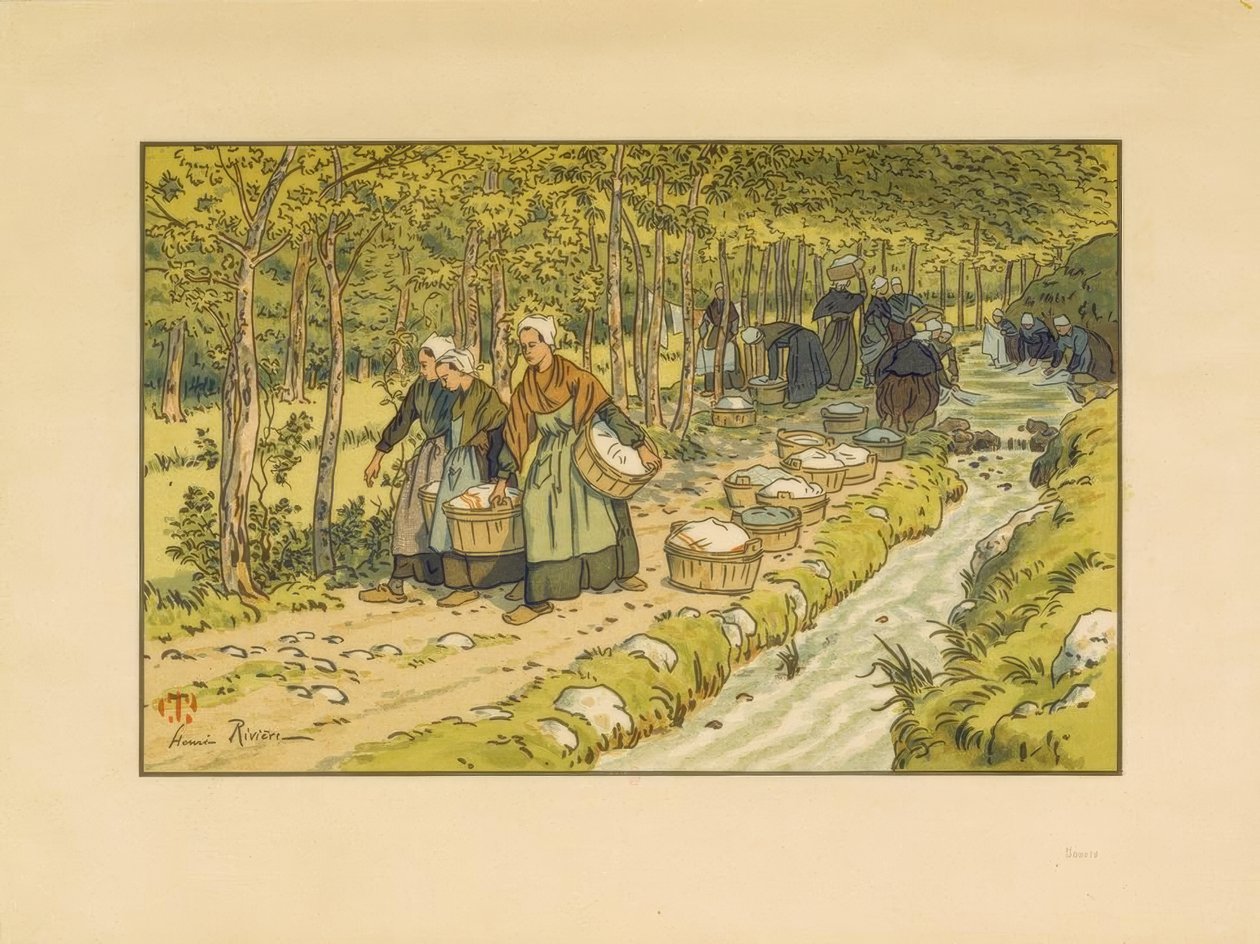 Lavanderia em Tréboul de Henri Rivière